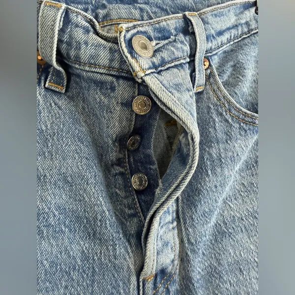 Levi’s big E reproduction button fly 501 straight blue jeans 30 - Image 3