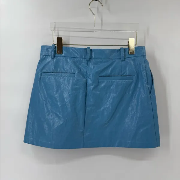 Rails Prim Faux‎ Leather Mini Skirt Bluestone size 4 - Image 8