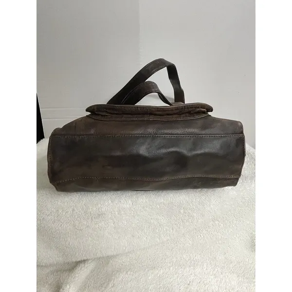 Fossil 1954 Large Brown Pebbled Leather Shoulder Bag Charm Women’s - Image 8
