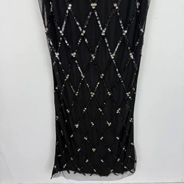 NWT Mac Duggal #9109 Sequin Embellished Long Sleeve Gown Dress Black Size 0 NEW - Image 5