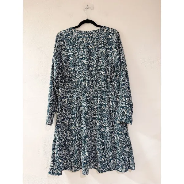 Pact Cafe Crepe Tiered Cotton Dress in Celestial Prairie Floral Medium - Image 3