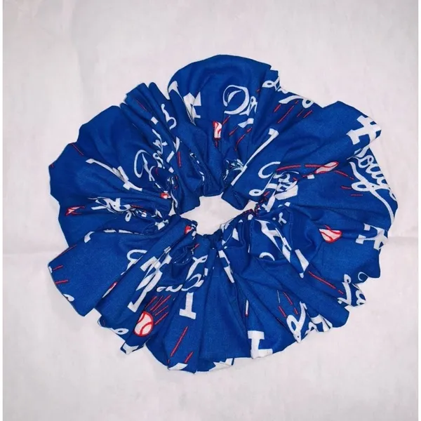 Los Angeles Dodgers MLB Baseball Blue Handmade Hair Scrunchie Fan Gear College - Image 2