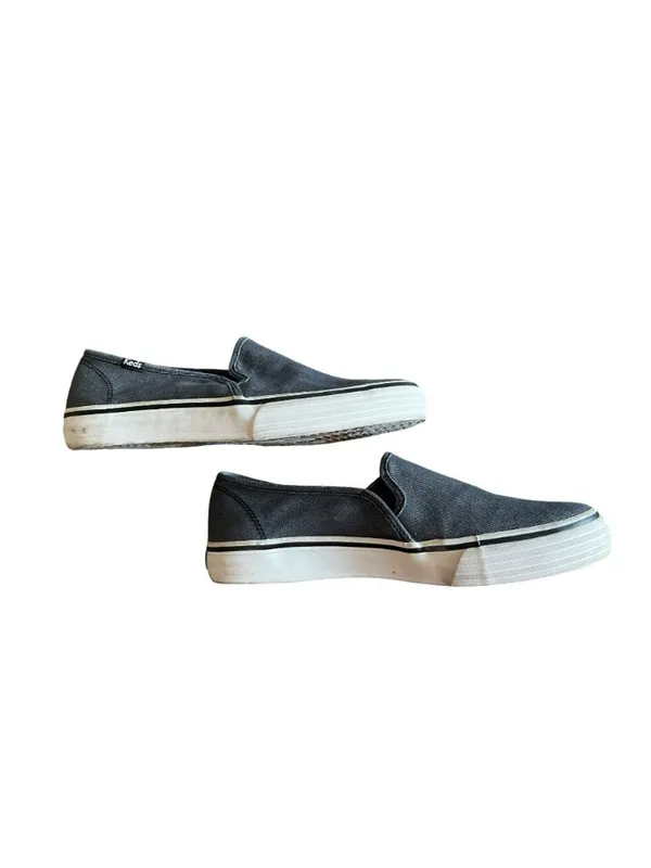 Keds Womens 7.5 Grey Canvas Slip On Sneakers WF59047 USED - Image 11