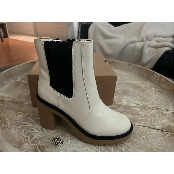 NEW Platform Lug Sole Ankle Boots Chunky Block Heel Seam Booties 6.5 - Image 5
