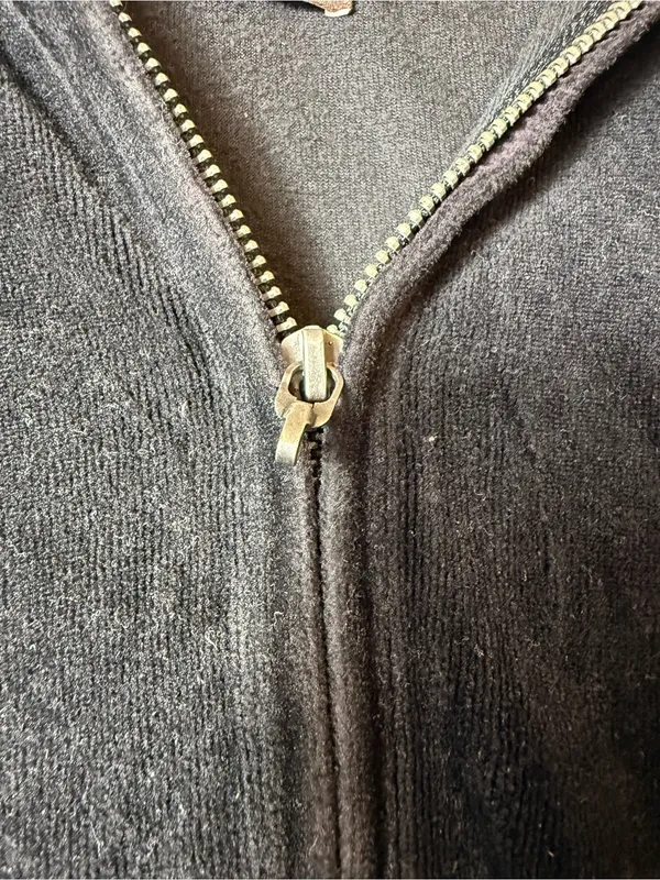 Juicy Couture Y2k black‎ Velour Zip Hoodie Rhinestone Pocket Trim Size S - Image 9