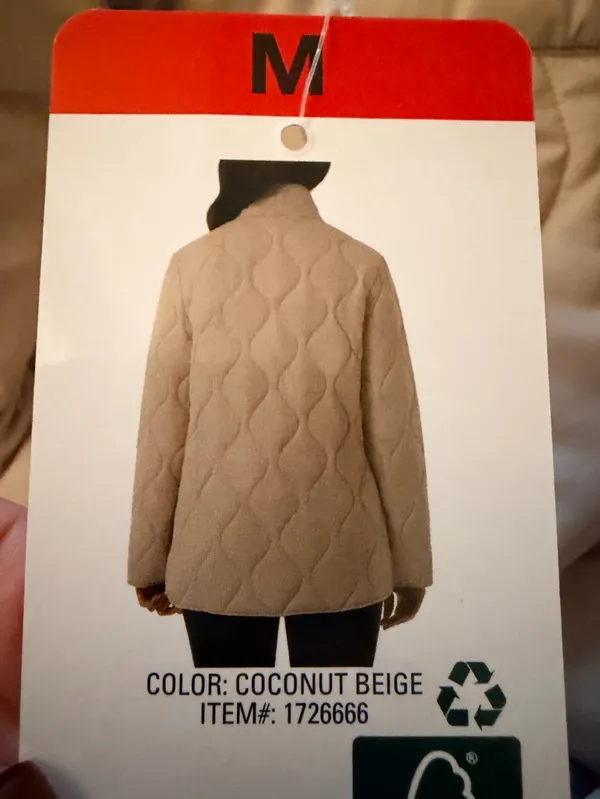 NWT 32 Degrees Women's Quilted Coat Snap Jacket in Tan NEW - Image 6
