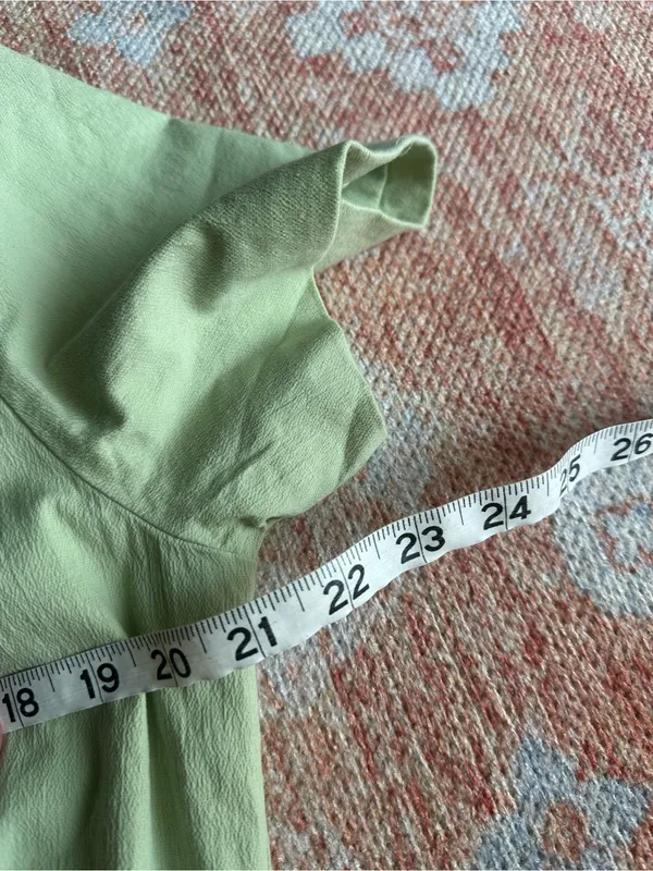 NWT Abercrombie Short Sleeve Skimming Square Neck Short Mini Dress green XL - Image 6