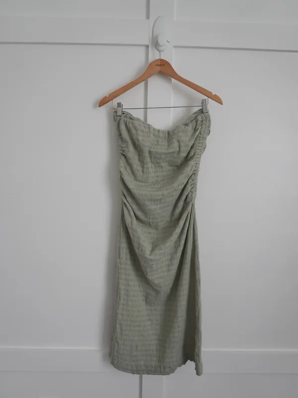 Free People Brandie Strapless Midi Dress Moss Green - Image 3