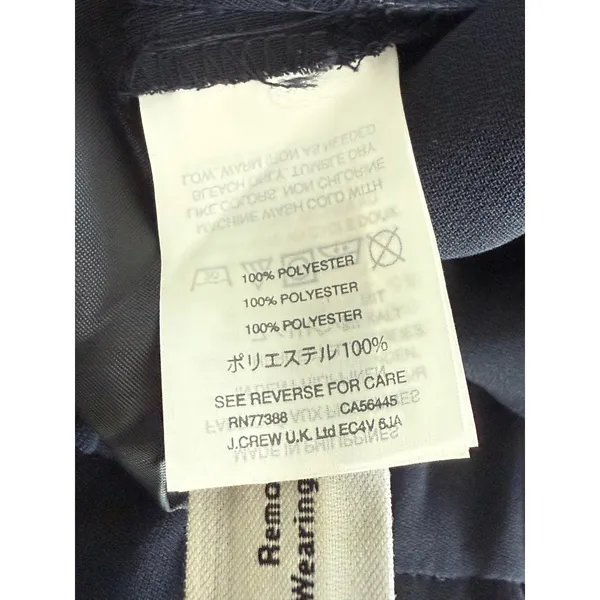 J. Crew Size 0 Navy Blue Elastic Waist Career Cropped Pants‎ - Image 6