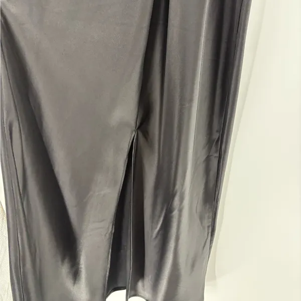 Zara beaded Y2K date night party festival black v sequin neck satin midi sz xs - Image 14