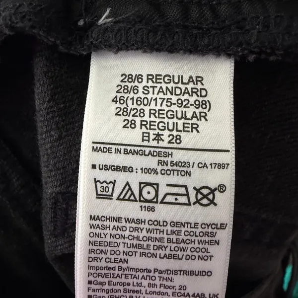 Gap 4"‎ High Rise Stride Short Black Denim Distressed Cotton Festival Size 28/6 - Image 6