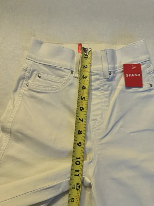 Spanx Seamed Front Wide Leg S Hi Rise White, Size XS No Zipper No Front Pockets - Image 11
