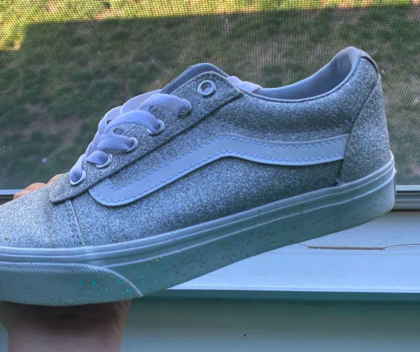 Vans Silver Sparkle Shoes - Image 3