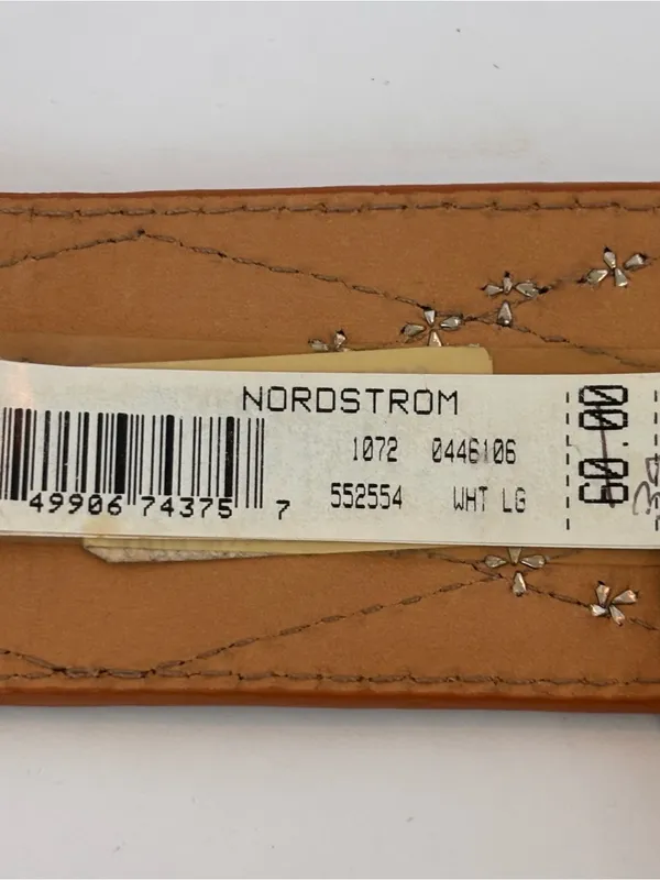 Michael Kors Silver Studded Diamond Design Calf Hair Panels Belt Sz L NWT - Image 6