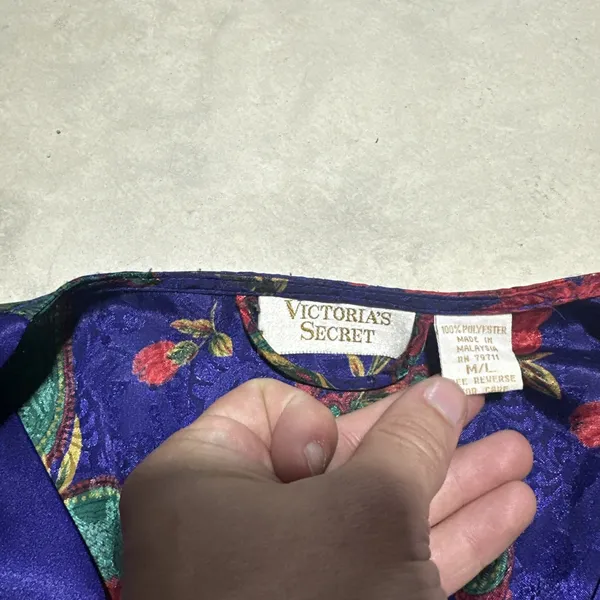 1990s Y2K Hollywood Victoria Secret Vintage Floral Longe Robe Women's SZ M/L - Image 2
