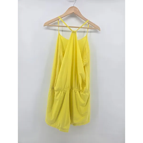 Fabletics Romper Womens Medium Yellow‎ Activewear Racerback Elastic Waist - Image 3