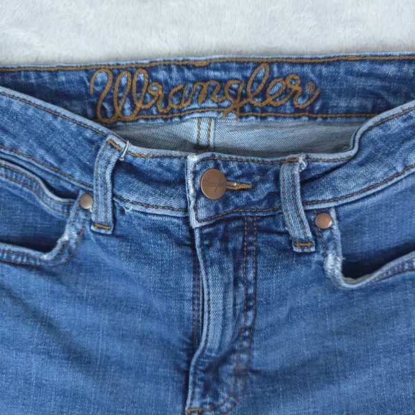 Wrangler Retro Green Jeans Trumpet Flare High Rise Womens 27x30 Blue Western - Image 5