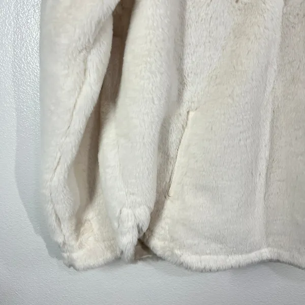 Abercrombie Fitch Women's‎ Sherpa Fleece 1/4 Zip PulloverJacket Cream Size Small - Image 6