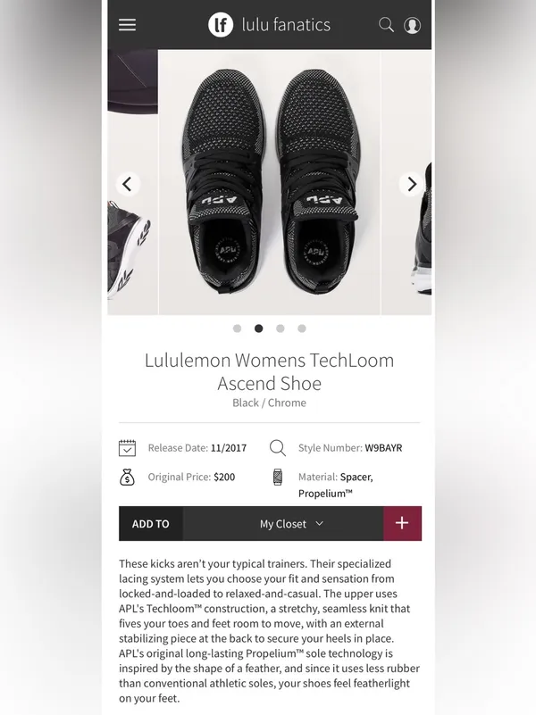 Lululemon X APL Athletic Propulsion Labs Ascend TechLoom Running Shoes Size 9.5 - Image 4