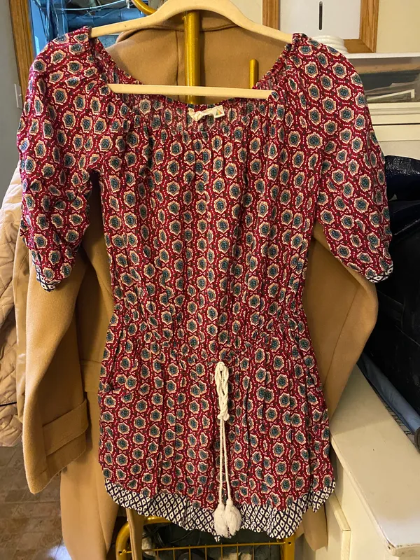 These Three Boutique Pink Patterned Long Sleeve Strapless Romper - Image 3