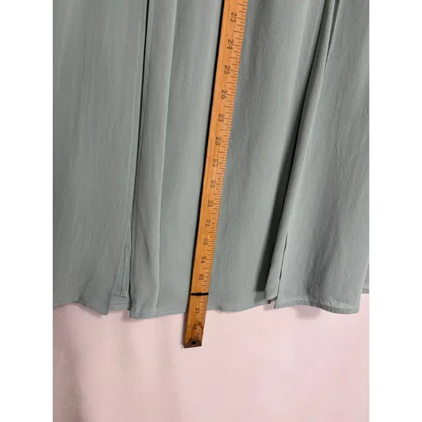 Womens Maxi Skirt Small Sage Green Side Slit Rayon Boho‎ Minimalist USA Cottage - Image 6