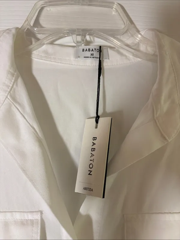 Aritzia Babaton Blue White Garner Shirt XS - Image 6