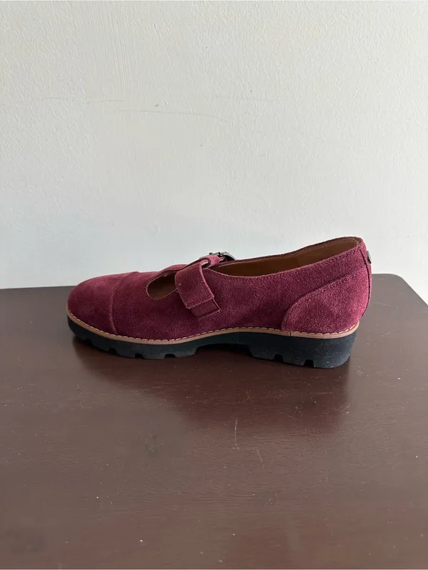 Vionic Women's Carmen T-Strap Loafer Suede Port Wine Size 6 - Image 2