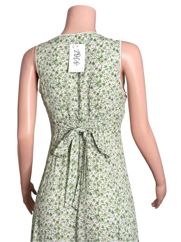 ZOCO. Honey Floral Maxi Dress, Ditsy Green, Small - Image 9