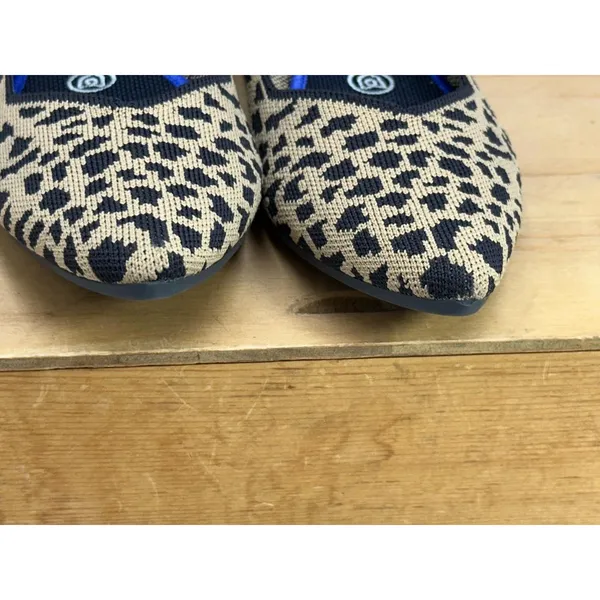 Rothy's Leopard Print Flats The Pointe Toe Black Tan Womens Shoes Size 9 - Image 8
