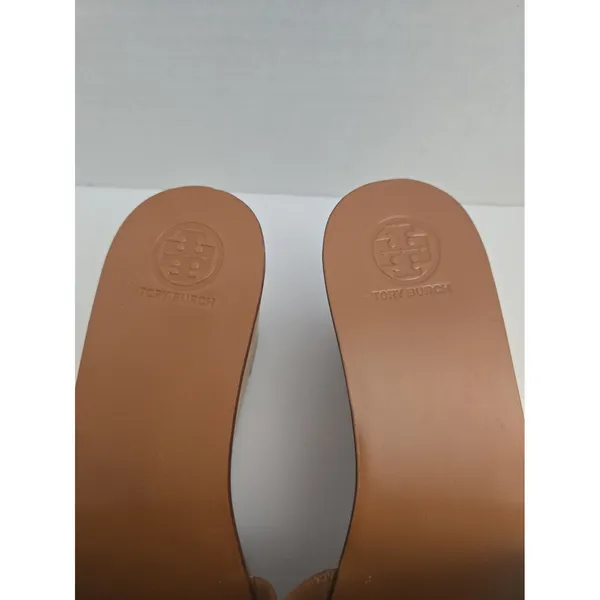Tory Burch ines brown leather Wedge platform Slide Sandals Women’s Size 6-1/2M - Image 2