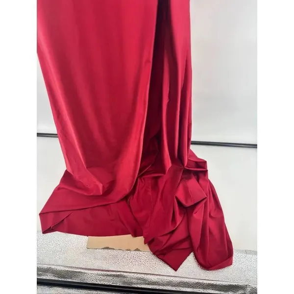 Portia and Scarlett Prom Gown Maxi Dress Women Size 4 Red Slit Lace Up Back - Image 7