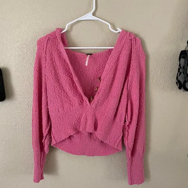 Free people pink hoodie sweater - Image 2