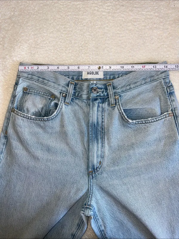 AGOLDE Cinched Hem Loose Taper Jeans Light Wash‎ Size 27 - Image 3