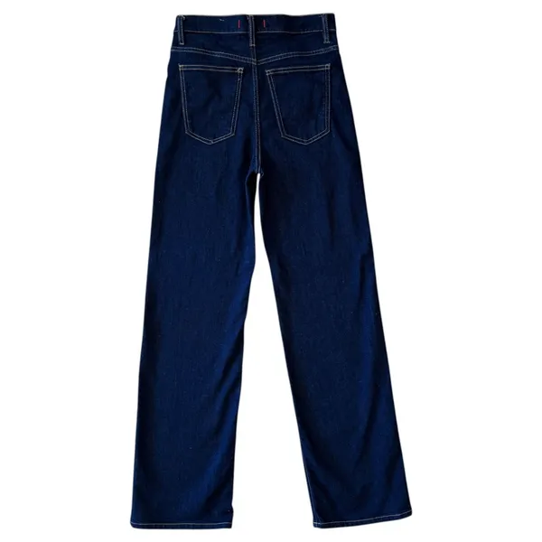 Zara Jeans High Rise Wide Leg Dark Wash Indigo TRF Denim‎ Size 4 26 8246/045/407 - Image 2
