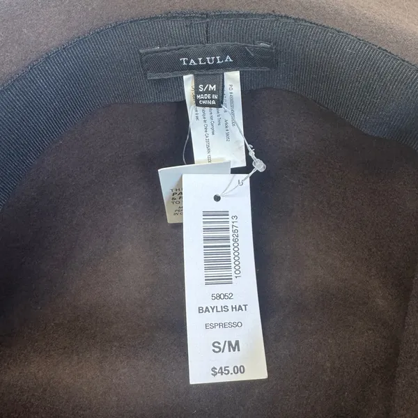 NWT Aritzia Talula Baylis Hat Espresso‎ Brown Wool Floppy Wide Brim Packable S/M - Image 7