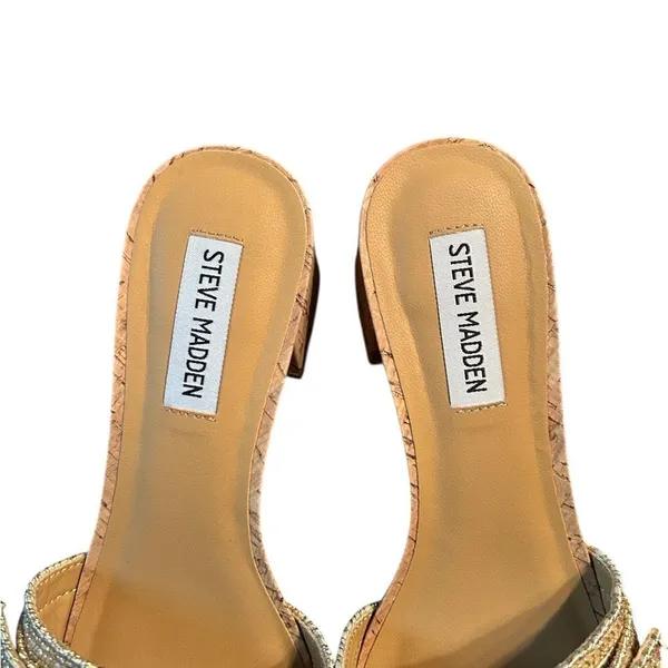 Steve Madden Brown Multi Slip on Block Heel Sandals(Size 8.5M) - Image 3