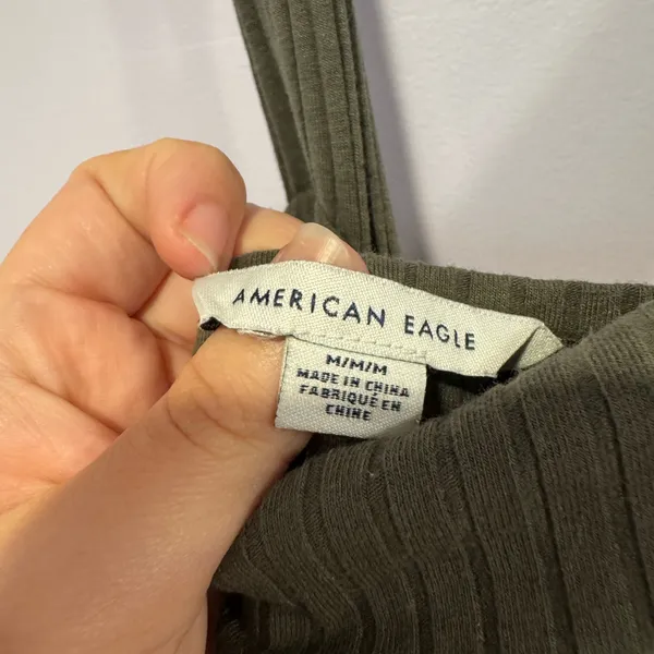 American‎ Eagle green ribbed  thick tie jumpsuit - Image 3