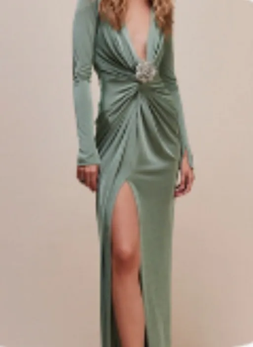 Katie May | Free People In A Mood Gown in Sage Green - Image 4