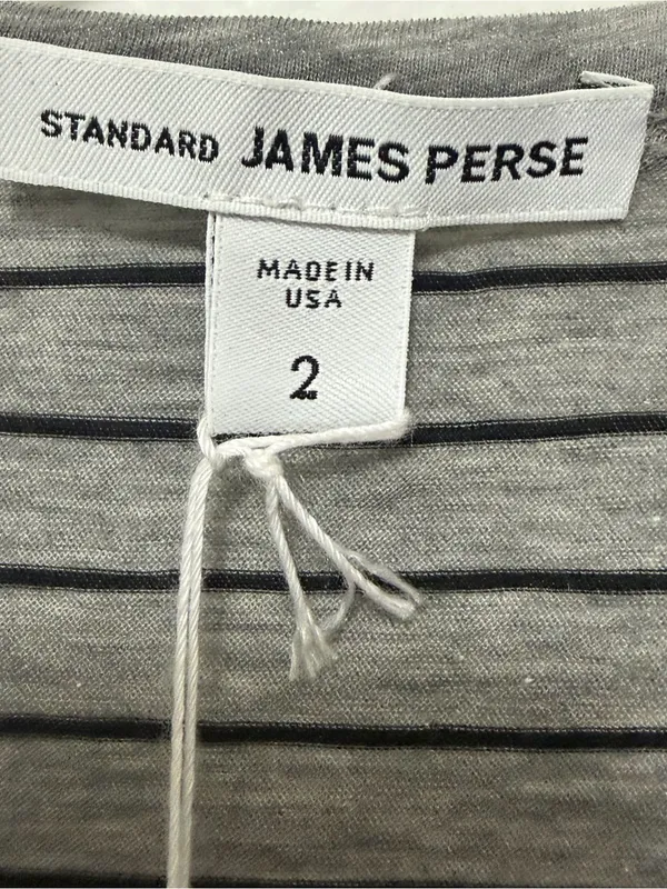 James Perse Bell-Sleeve Striped Tee Heather Grey & Black Size Medium NWT - Image 8