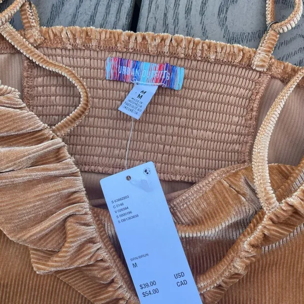 Urban Outfitters Brown Cropped Corset Tank Top NWT Size Medium Going Out Top - Image 3
