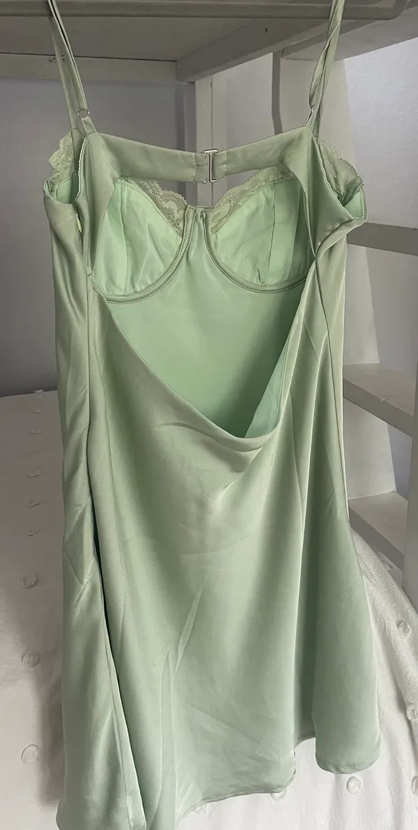 Princess Polly Moniz Mini Dress Sage - Image 2