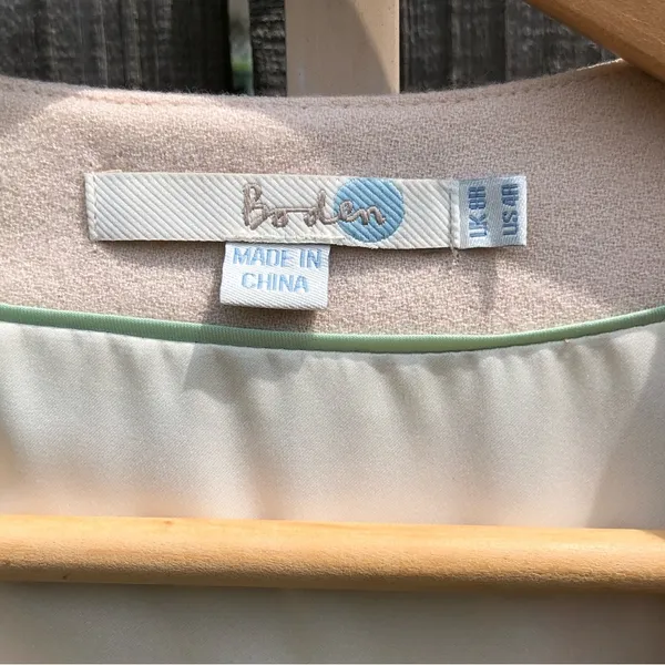 Boden Cream A-line short sleeve 100% wool dress 4R - Image 5