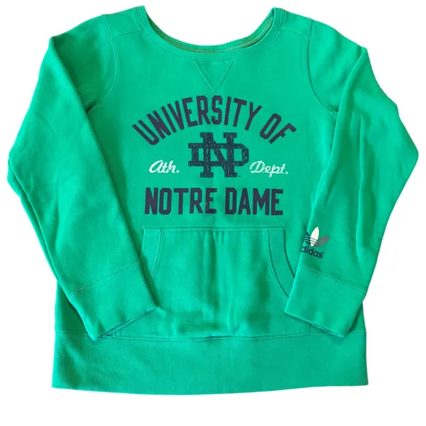 Adidas‎ University of Notre Dame Green Sweatshirt S Collegiate Fighting Irish - Image 8