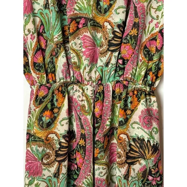 Show Me Your Mumu Romper Women Large‎ Green Pink Paisley Palace Rowdy Romper - Image 8