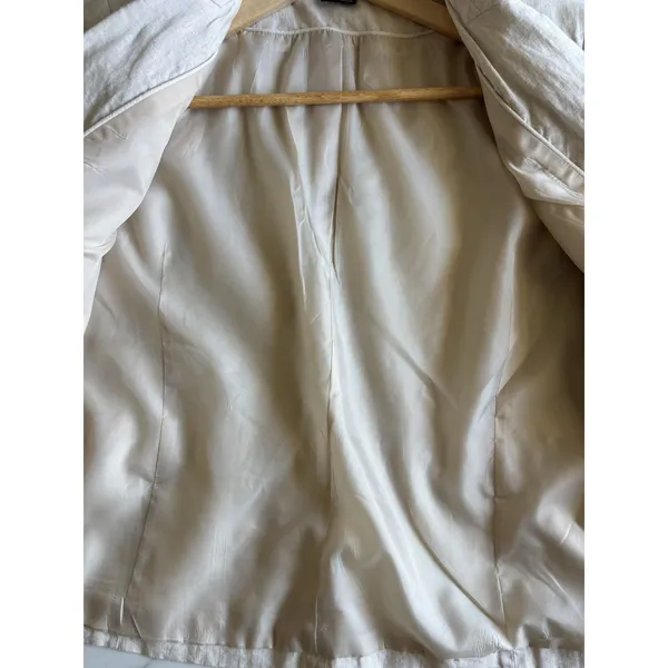Willi Smith 100% Linen Blazer Size 14 Beige Cream Tailored Jacket Quiet Luxury - Image 8