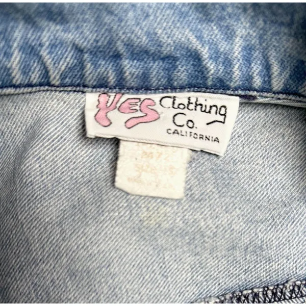 Vintage 80s YES Clothing Co Studded Denim Jacket S USA Rhinestone Western - Image 11