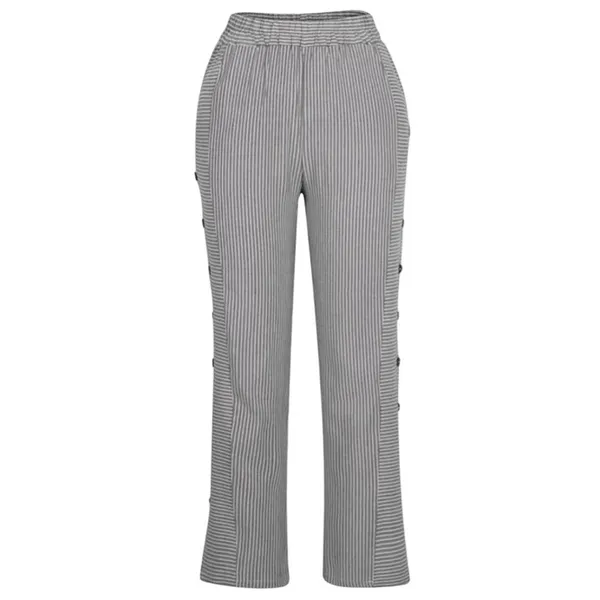 NWT ~ Women's Black Stripe Wide Leg Casual Loose Pockets Pants Trousers ~ LARGE - Image 3
