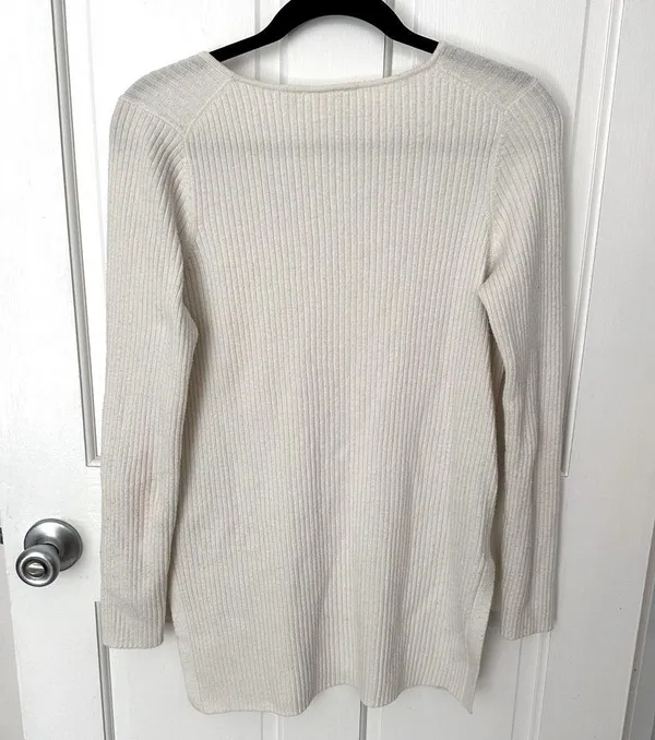 Ett:twa Amrita Ribbed Sweater Tunic Ivory Size XS - Image 5