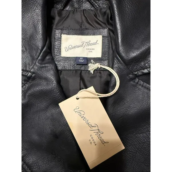 Universal Threads Women's Moto Faux Leather Jacket Black, Size Xsmall - Image 8