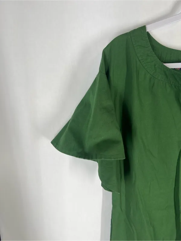 Maeve Anthropologie Green Flutter Sleeve Shift Mini Dress Size XS - Image 6